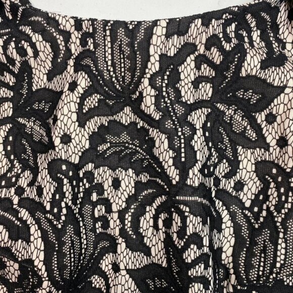 TOPSHOP Black Lace Floral Mini Dress Size  2 - Picture 6 of 7